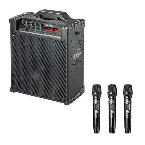 ワイヤレスマイク付拡声器スピーカー(BT内蔵・WLマイク3本対応) テレビ・AV機器 ワイヤレスマイク付拡声器スピーカー(BT内蔵・WLマイク3本対応) テレビ・AV機器