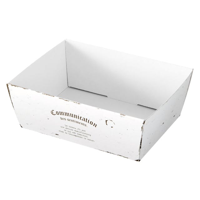 ヘッズ トレイ・カゴ－紙 W170(150)×D130(110)×H60mm アンティークホワイトペーパートレイ-2/ハーフ(20枚) HEADS AQW-GT2H