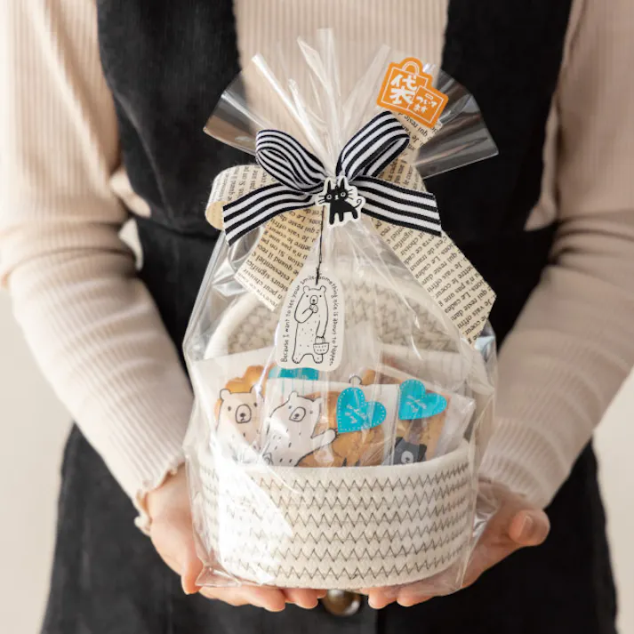 ヘッズ トレイ・カゴ-布 直径140(125)×H70mm コットンロープフタ付丸底バスケット-S(6個) HEADS COR-RSB