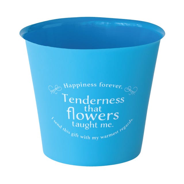 ヘッズ トレイ・カゴ－ＰＥＴ 直径115(80)×H100mm カラフルフラワーポット-S／マットブルー(30個) HEADS CPM-POBS