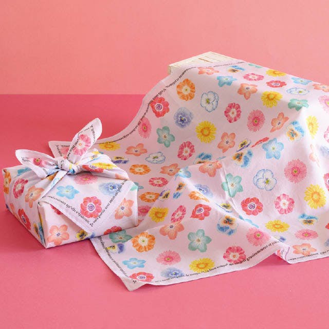 ヘッズ 包－その他 W500×H500mm コットン風呂敷-1／フラワー