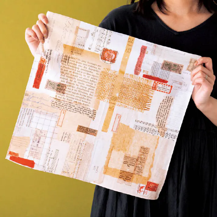 ヘッズ 包-その他 W400×H400mm コットン風呂敷-3/コラージュ(10枚) HEADS CTN-FUR3