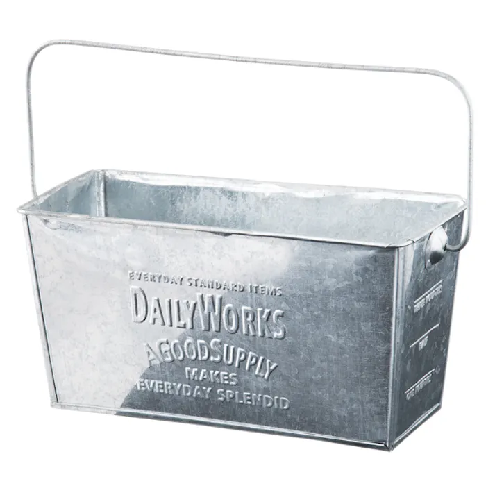 ヘッズ トレイ・カゴ-ブリキ W200(180)×D100(70)×H105mm デイリーワークススクエアバスケットM/ブリーチ(6個) HEADS DW-BKM