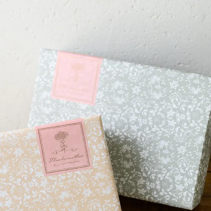 ヘッズ 包-紙-全紙 W1050×H750mm エレガントフラワー包装紙/グレー-1(全紙)(50枚) HEADS ELF-1WZ