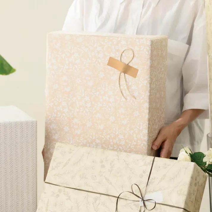 ヘッズ 包-紙-全紙 W1050×H750mm エレガントフラワー包装紙/ベージュ-2(全紙)(50枚) HEADS ELF-2WZ