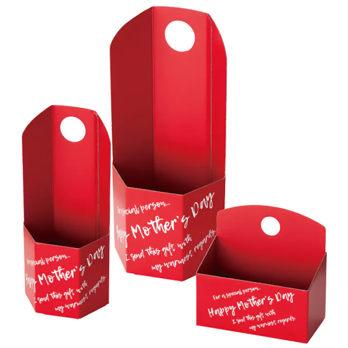 ヘッズ トレイ・カゴ-紙 W200×D105×H200(100)mm イージーフラワーペーパーボックス-WS/母の日(10枚) HEADS ESF-MAWS