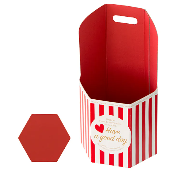 ヘッズ トレイ・カゴ-紙 W115×D99×H200(100)mm イージーフラワーペーパーボックス-S/ストライプ(10枚) HEADS ESF-STS