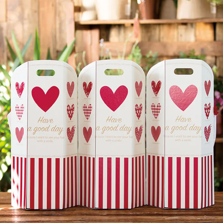 ヘッズ トレイ・カゴ-紙 W115×D99×H200(100)mm イージーフラワーペーパーボックス-S/ストライプ(10枚) HEADS ESF-STS