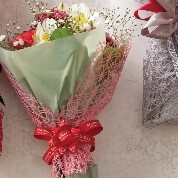 ヘッズ 包-不織布-ロール W700mm×10m巻 ファブリックレースロール-4/ピンク(1巻(10m)) HEADS FAL-RO4