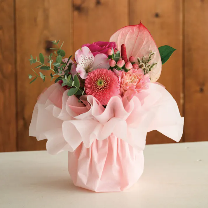 ヘッズ 包-その他 W260×D260×H200mm フロットンスタンディングブーケラッピングM-2/ピンク(10枚) HEADS FSD-WM2