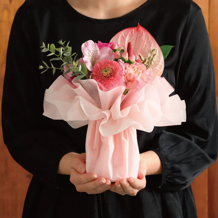 ヘッズ 包-その他 W260×D260×H200mm フロットンスタンディングブーケラッピングM-2/ピンク(10枚) HEADS FSD-WM2