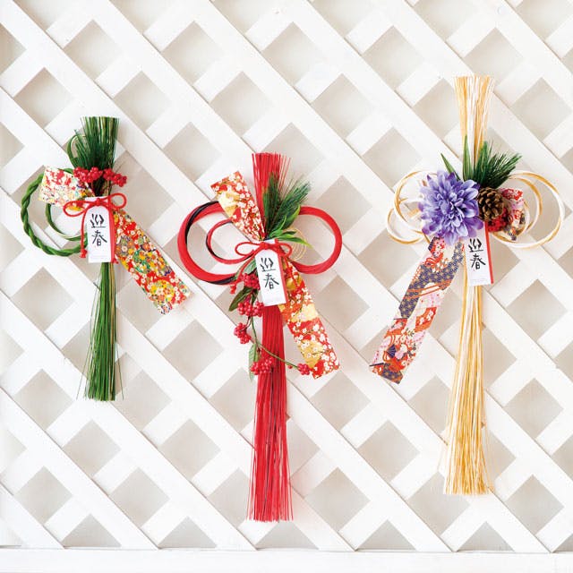 ヘッズ 販促－装飾－しめ縄 W240×H520mm 迎春水引飾り-2(3個) HEADS GS