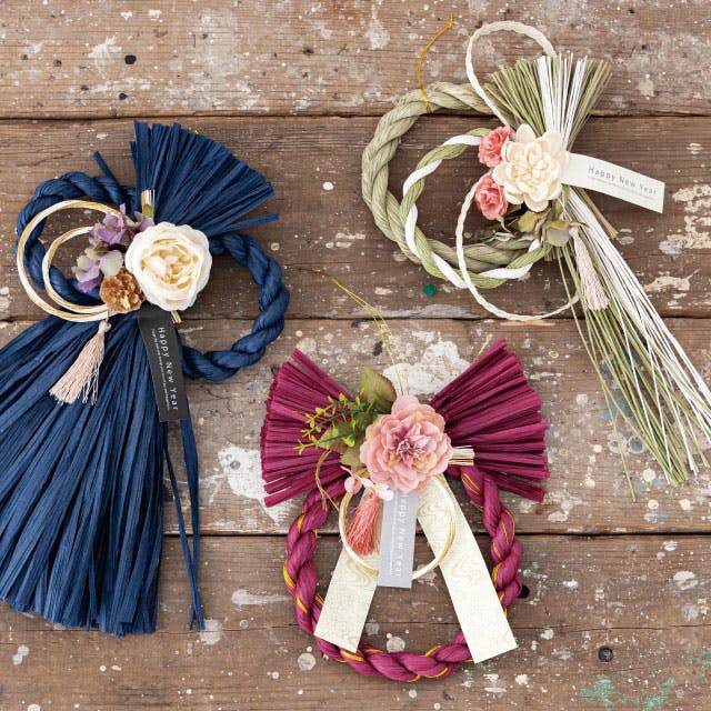 ヘッズ 販促－装飾－しめ縄 W250×H290mm 迎春しめ縄飾り-6/和モダン(3