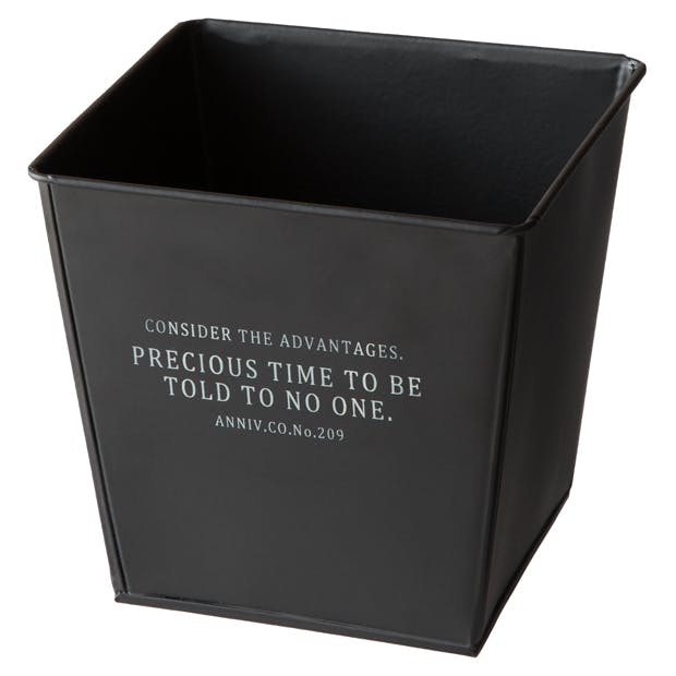 ヘッズ トレイ・カゴ－ブリキ W145(110)×D145(110)×H150mm インダストリアルブリキポット-M/ブラック(6個) HEADS ID-BPOM