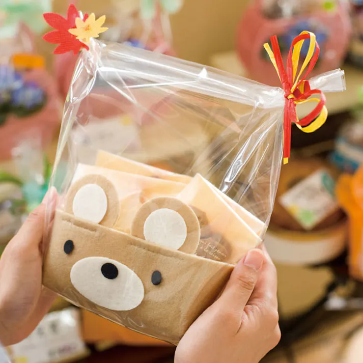 ヘッズ トレイ・カゴ-フェルト 外寸/W130×D80×H90mm キッズアニマルトレイ/クマ-1(10枚) HEADS KAK-GT1