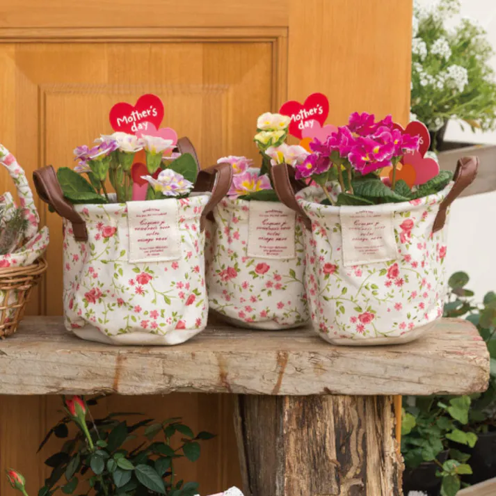 ヘッズ トレイ・カゴ-布 直径110×100mm リトルフラワー丸底布バスケット-S(10個) HEADS LF-RSB