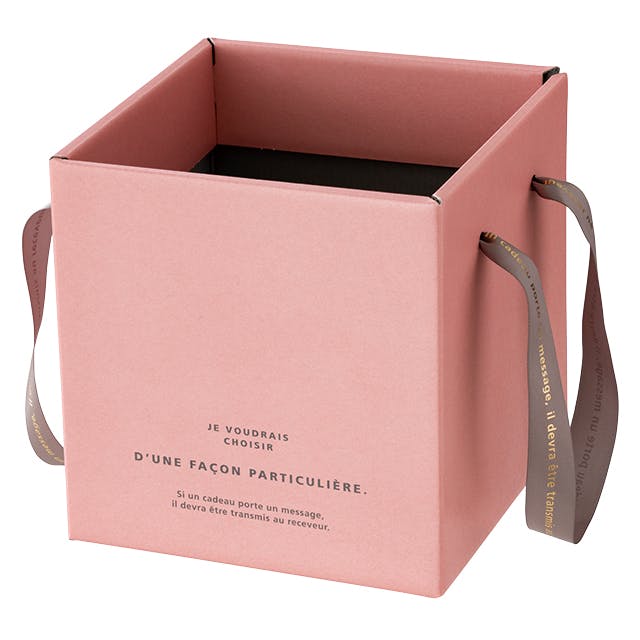 ヘッズ トレイ・カゴ－紙 W180×D180×H180mm ルレーブリボンハンドルボックス-L［FSC認証］(10枚) HEADS LRV-RHL ラッピング用品