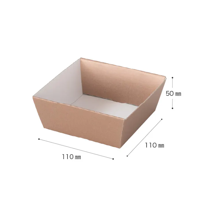 ヘッズ トレイ・カゴ-紙 W130(110)×D130(110)×H50mm 無地シャンパンピンクペーパーギフトトレイ-3(20枚) HEADS MCP-GT3