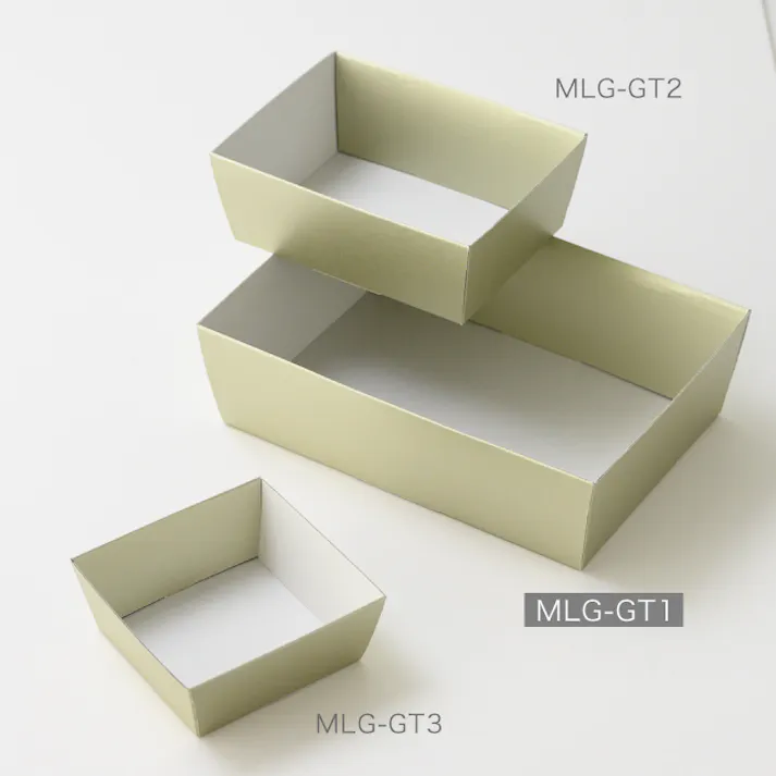 ヘッズ トレイ・カゴ-紙 W280(260)×D200(180)×H80mm 無地ルミエールグリーンペーパーギフトトレイ-1(10枚) HEADS MLG-GT1