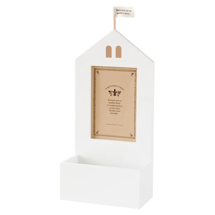 ヘッズ トレイ・カゴ-木 外寸/W135×D70×H300mm マルチウッドフレームお家型-3/ホワイト(2個) HEADS MUW-WFR3