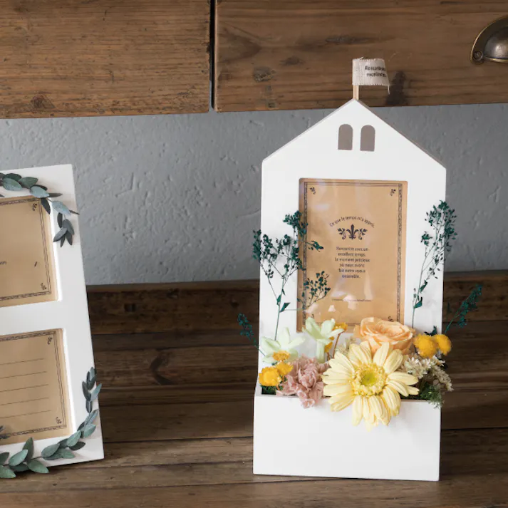 ヘッズ トレイ・カゴ-木 外寸/W135×D70×H300mm マルチウッドフレームお家型-3/ホワイト(2個) HEADS MUW-WFR3