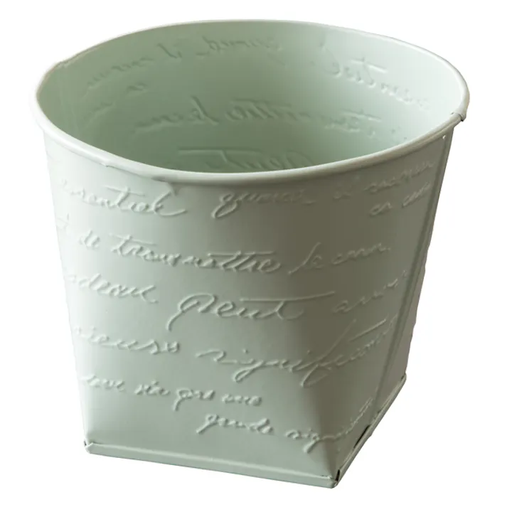 ヘッズ トレイ・カゴ-ブリキ 直径120(70×70)×H100mm NFブリキポット-3/ブルー(6個) HEADS NF-BPB3