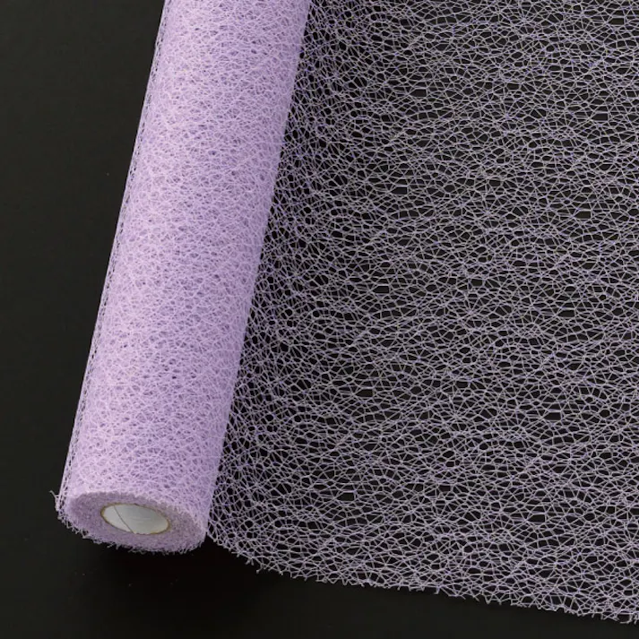 ヘッズ 包-不織布-ロール W750mm×10m巻 シルクメッシュファブリックロール-3/パープル(1巻) HEADS SLF-RO3