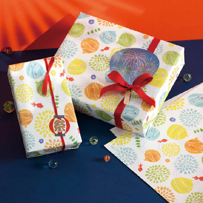 ヘッズ 包-紙-半裁 W750×H525mm サマー包装紙-1(50枚) HEADS SUM-1W