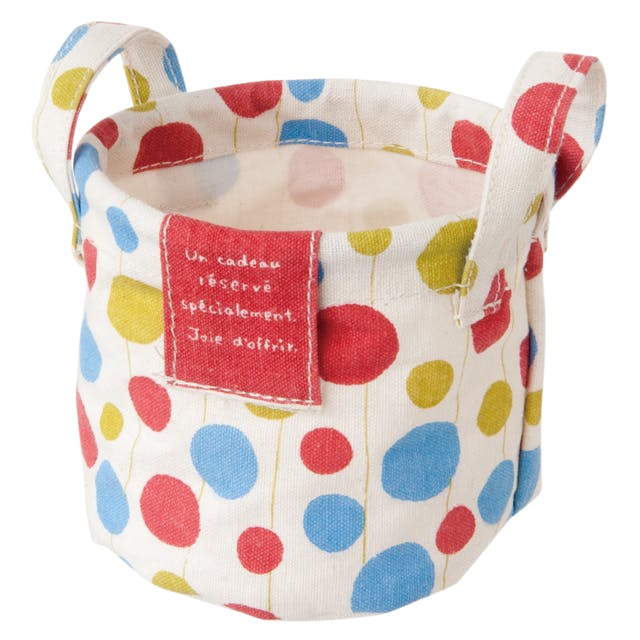 ヘッズ トレイ・カゴ－布 直径110×100mm トリコロールドット丸底布バスケット-S(10個) HEADS TRD-RSB