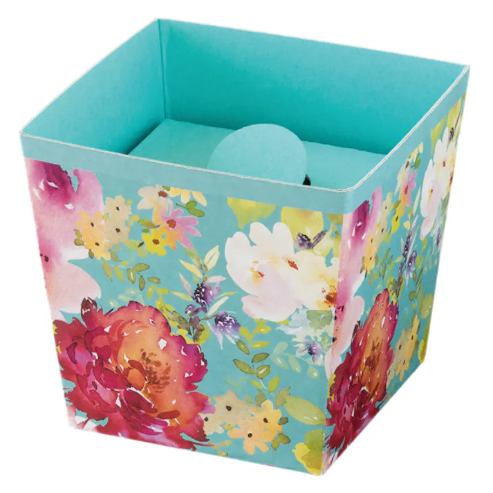 ヘッズ トレイ・カゴ-紙 W100(80)×D100(80)×H95mm ウォーターカラーワンタッチギフトトレイ/ブルー-4(10枚) HEADS WCB-GT4