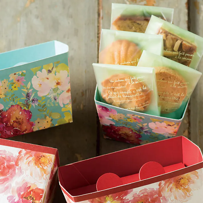 ヘッズ トレイ・カゴ-紙 W100(80)×D100(80)×H95mm ウォーターカラーワンタッチギフトトレイ/ブルー-4(10枚) HEADS WCB-GT4