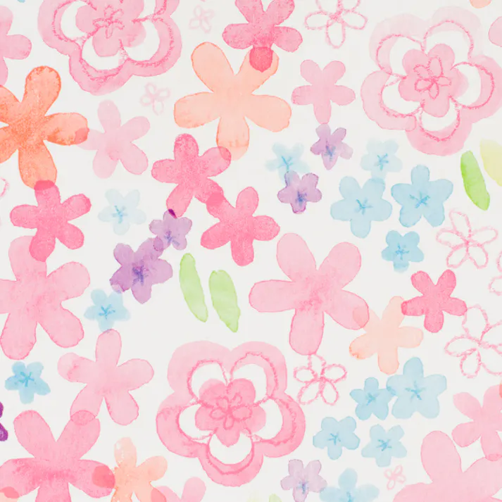 ヘッズ 包-紙-半裁 W760×H530mm ウォーターカラーフラワー包装紙-1(50枚) HEADS WCF-1W