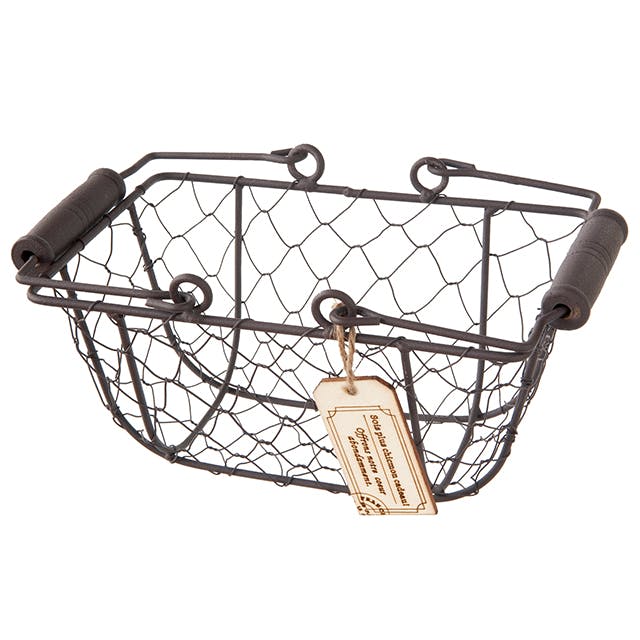 ヘッズ トレイ・カゴ－ワイヤー W180(100)×D120(60)×H85mm ワイヤーバスケット-M/ダークブラウン(6個) HEADS WID-BKM