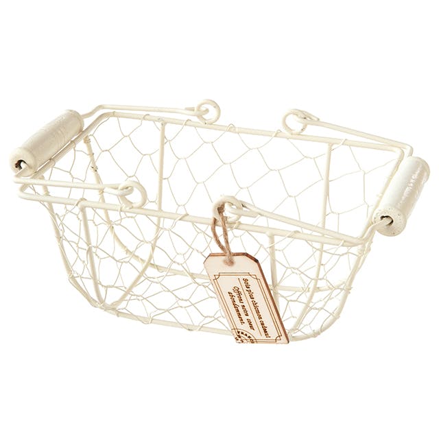 ヘッズ トレイ・カゴ－ワイヤー W180(100)×D120(60)×H85mm ワイヤーバスケット-M/アイボリー(6個) HEADS WII-BKM