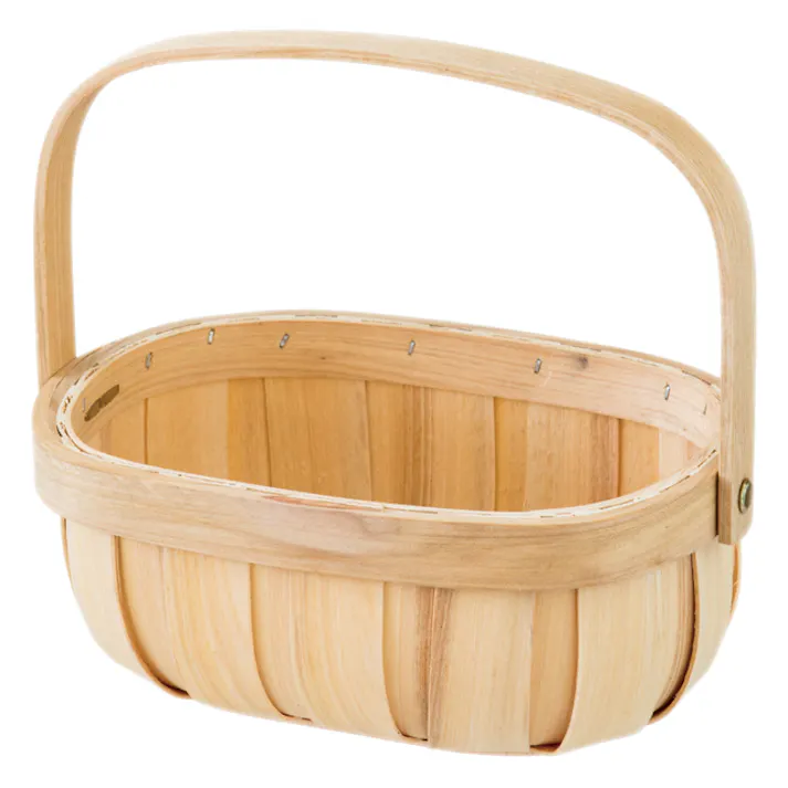 ヘッズ トレイ・カゴ-木 W210×D145×H80mm ウッドオーバルバスケット/ハンドル付-S(6個) HEADS WOV-BKS