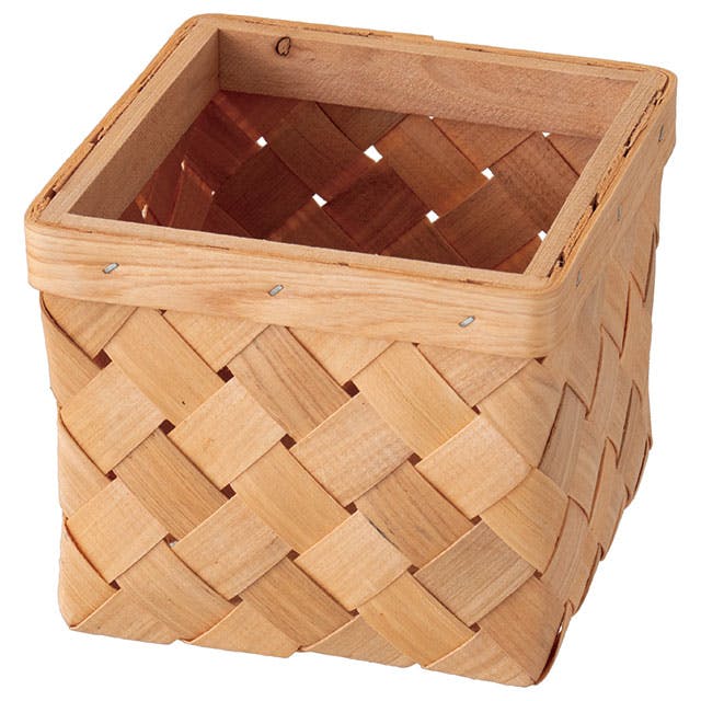 ヘッズ トレイ・カゴ－木 W140×D140×H115mm ウッドスクエアバスケット-TM(6個) HEADS WQU-BKTM