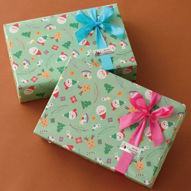 ヘッズ 包－紙－半裁 W750×H525mm チャーミングクリスマス包装紙-1(50