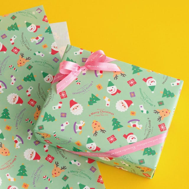 ヘッズ 包－紙－半裁 W750×H525mm チャーミングクリスマス包装紙-1(50