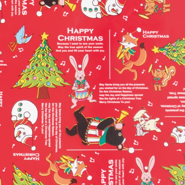 ヘッズ 包－紙－半裁 W750×H525mm クリスマスジョリーバンド包装紙-1(50枚) HEADS XJB-1W