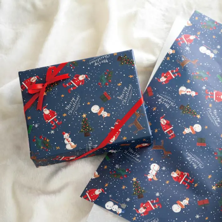 ヘッズ 包-紙-半裁 W750×H525mm 愉快なクリスマス包装紙-1(50枚) HEADS XPL-1W