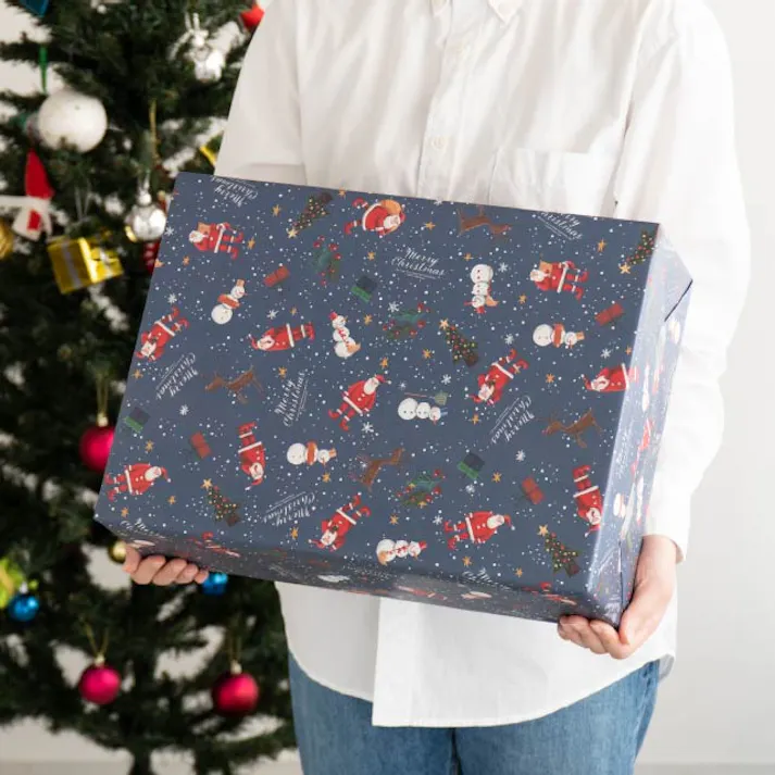 ヘッズ 包-紙-全紙 W1050×H750mm 愉快なクリスマス包装紙-1(全紙)(50枚) HEADS XPL-1WZ