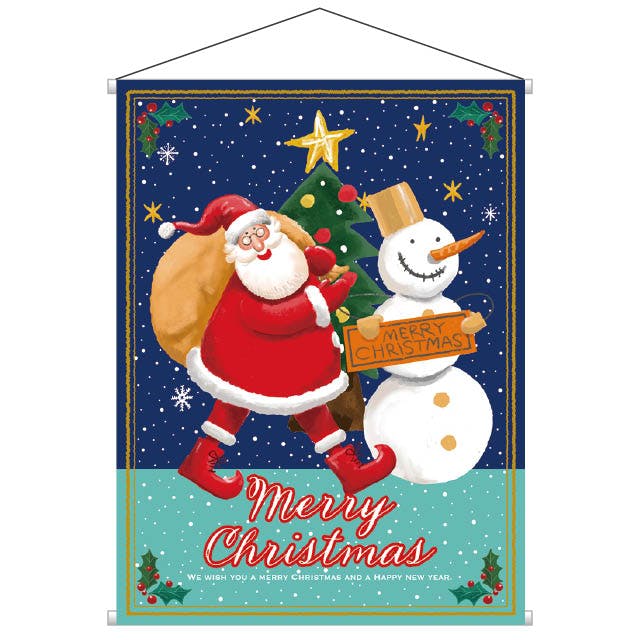 ヘッズ 販促－装飾－タペストリー W600×H800mm 愉快なクリスマス