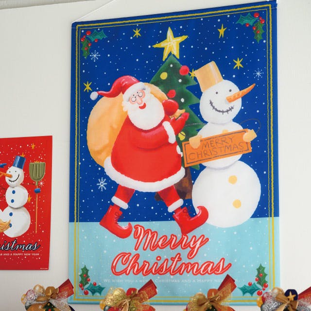 ヘッズ 販促－装飾－タペストリー W600×H800mm 愉快なクリスマス