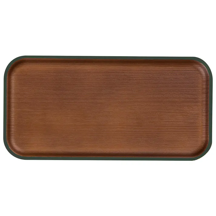 【isso ecco イッソエッコ 24cm 長角 トレー】長方形トレー 軽い 落としても割れにくい 日本製 木製風 木目調 合成漆器 おしゃれなカフェ風食器 ウッド調木目食器 ABS樹脂食器【正和】/グレー #4930689678473