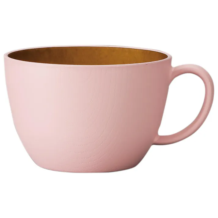 【isso ecco 木目カップ】スープカップ イッソエッコ 軽い 落としても割れにくい おうちカフェ食器 おしゃれ 木製風 電子レンジ対応 食洗機対応 木製のお皿やメラミンよりも便利 アウトドアやキャンプ【正和】/ピンク