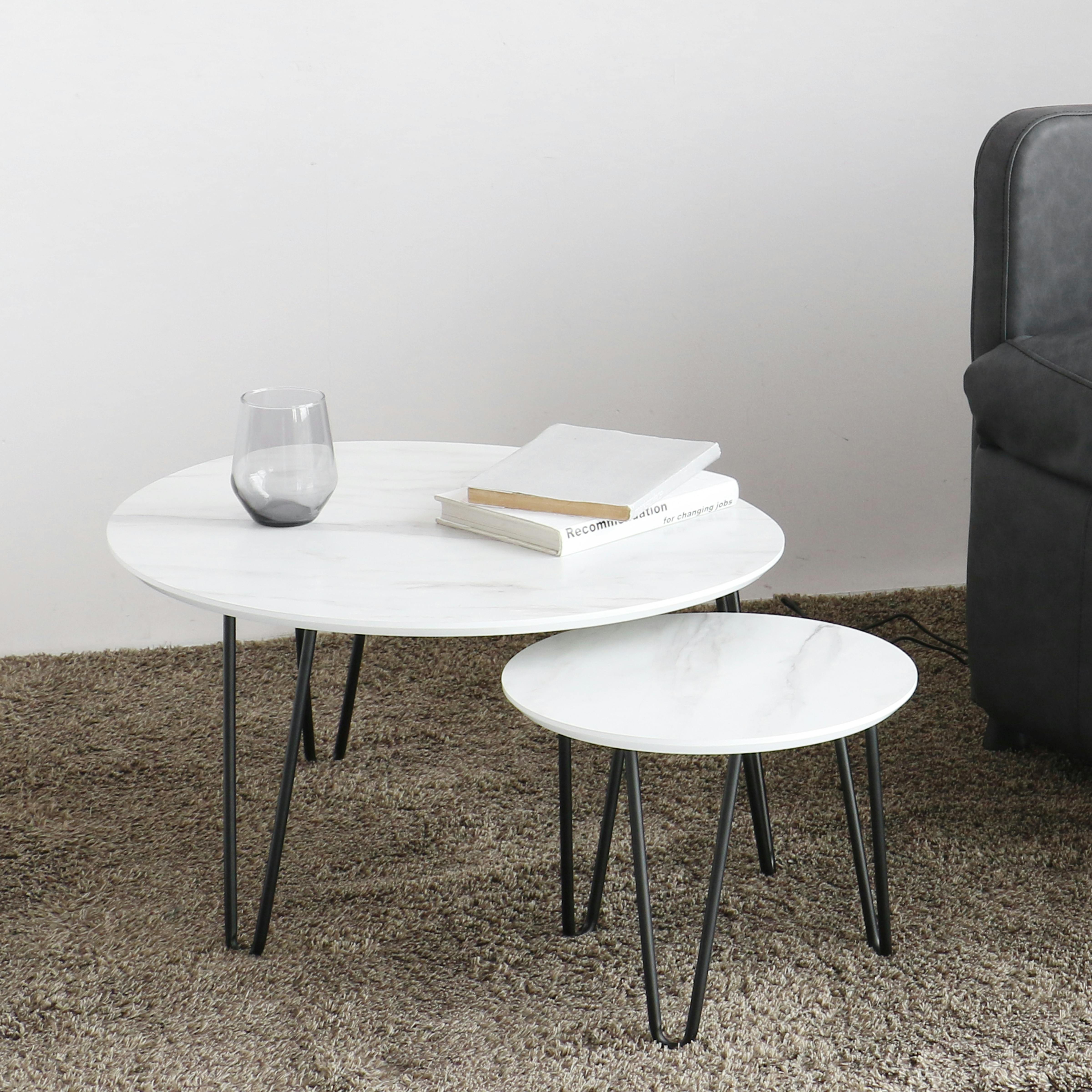 大理石調のネストテーブル Nest Table -theo- | テーブル・机