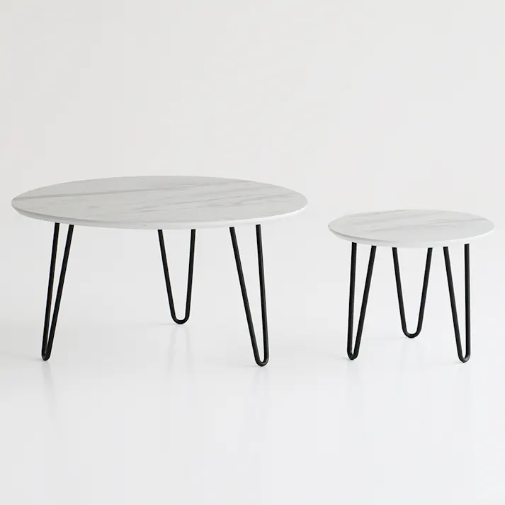 大理石調のネストテーブル Nest Table -theo-