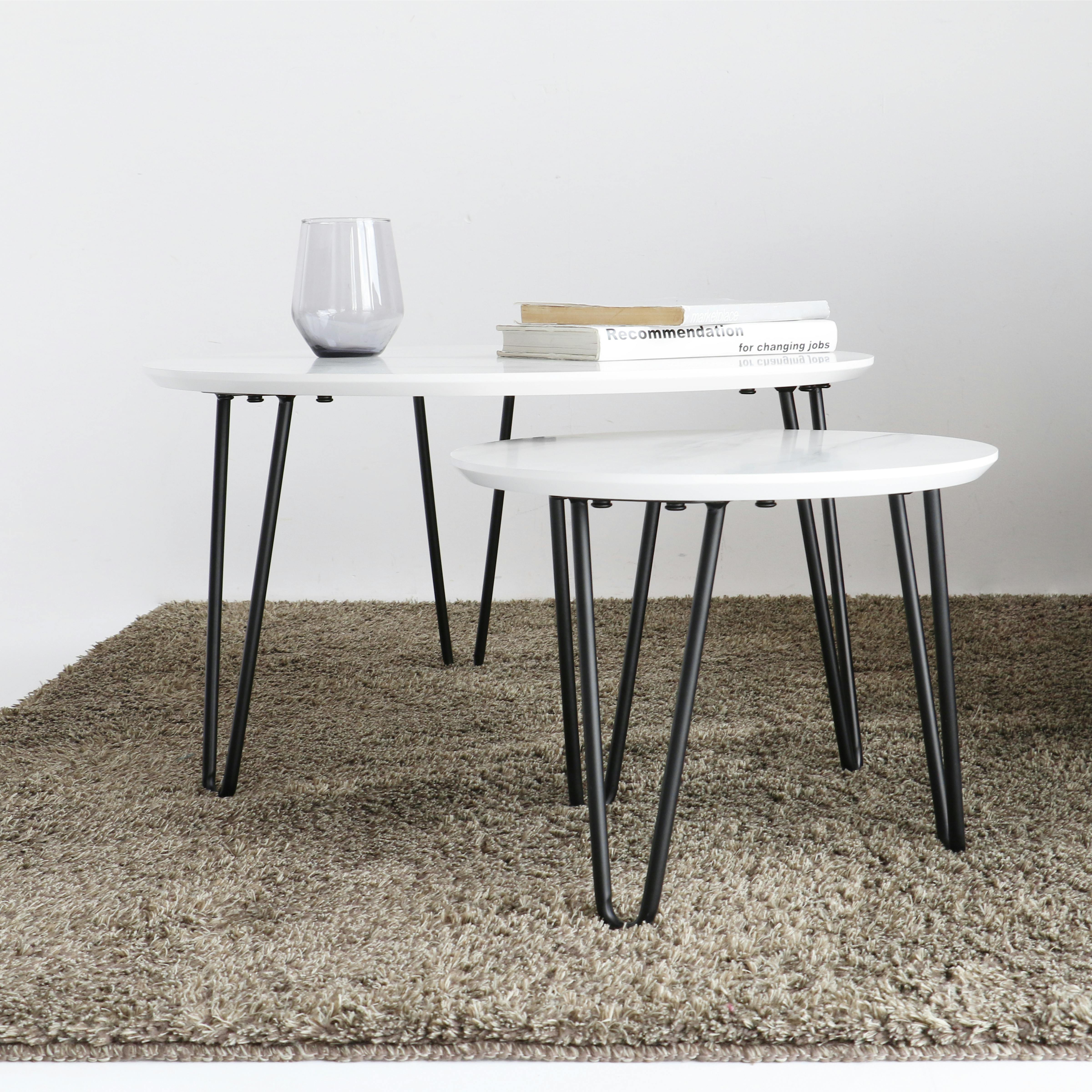 大理石調のネストテーブル Nest Table -theo- | テーブル・机 通販