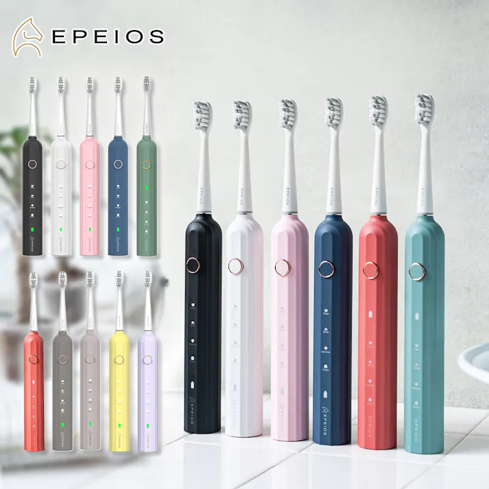 エペイオス EPEIOS Okare! 音波 電動歯ブラシ ET003 替えブラシ 2本付き【音波歯ブラシ 音波振動 静音 振動式 防水 歯ブラシ 電動 生活家電】ライラックパープル
