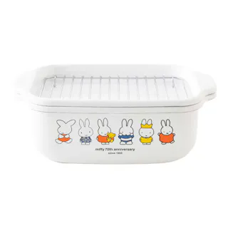 ミッフィー 70周年 ホーロー 角型天ぷら鍋 IH対応 温度計付き 揚げ網 バット付き MF70-TP20K 富士ホーロー【天ぷら鍋 ホーロー 角 スクエア 少ない油 四角 揚げ鍋 四角い 琺瑯 ほうろう miffy 70th グッズ】